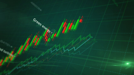 Green energy clean power charts and graphs diagram