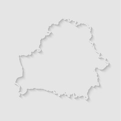 Obraz premium Vector map Belarus, abstract inner shadow