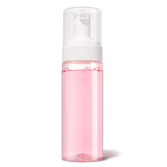 pink plastic bottle isolated