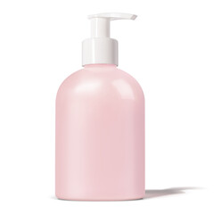 pink plastic bottle isolated