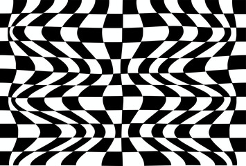 Obraz premium Groovy checkered seamless patterns, vintage aesthetic, Abstract illustration of with black and white square cells. Op art pattern checkered textures. Retro chest pattern 70s 90s background texture.eps