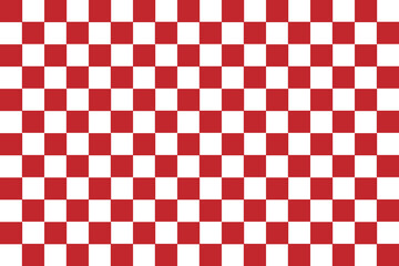 Groovy Checkerboard pattern for wallpaper. Abstract illustration of with white and red square cells. Op art pattern checkered textures. seamless geometric pattern, eps10