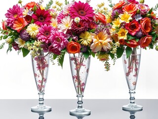 Obraz premium Gilded Grandeur: Opulent Flowers in Suspended Splendor