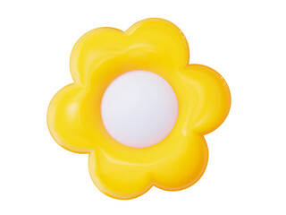 3D cute yellow inflatable flower isolated on a white background. Suitable for environmental projects, seasonal design, and floral decor. Vector illustration