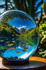 Ethereal Synthesis: AI Rainforest Reborn in Glass Domes Under a Quantum Moon