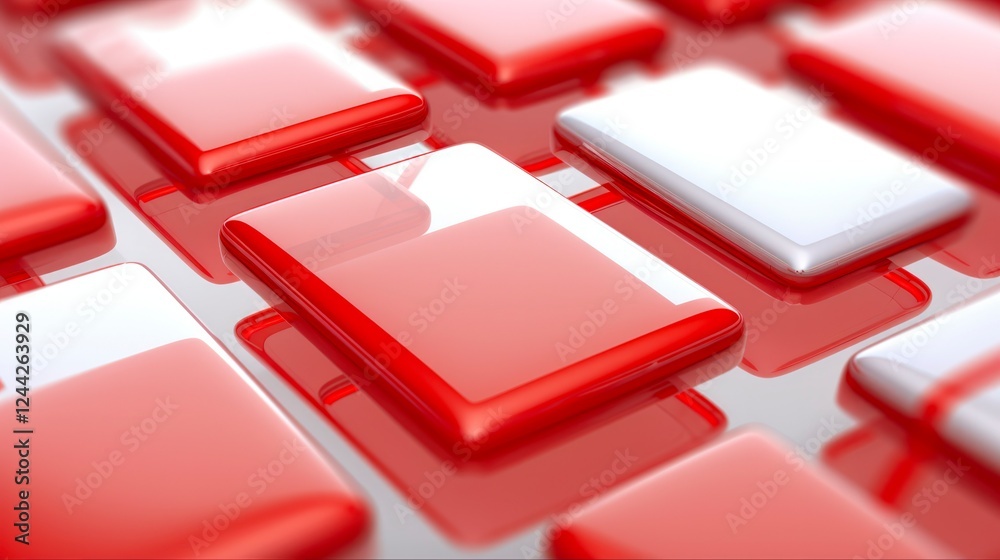 Fototapete classification concept in 3d rendered red and white glossy text on typography background - perfect f