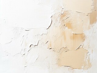 Obraz premium Textured Beige and White Abstract: An abstract image featuring a blend of beige and white paint textures, creating a visually interesting interplay of rough and smooth surfaces.