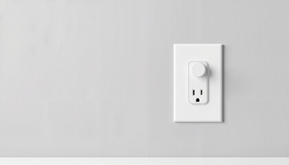 Clean white outlet on neutral wall, simplicity and modern design