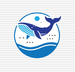Blue whale vector illustration EPS