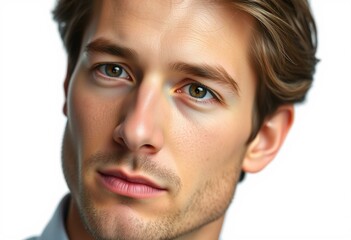 Fototapeta premium Male portrait on white background