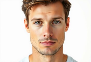 Obraz premium Male portrait on white background