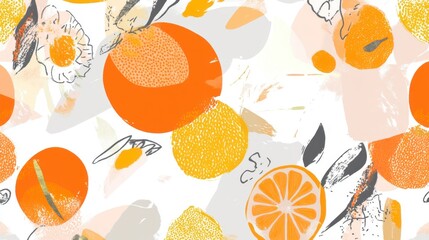 Abstract Citrus Fruit Pattern Design for Home Decor