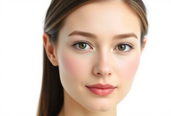 Fototapeta premium Female portrait on white background