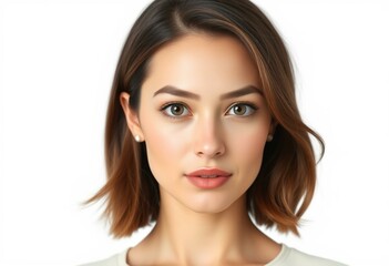 Naklejka premium Female portrait on white background
