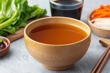 Delicious broth preparation kitchen food photography cozy environment close-up view culinary art