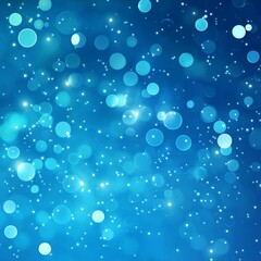 Abstract blue background with bokeh lights and stars. Vector illustration.