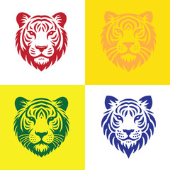 Tiger Silhouette isolated on white background