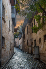 Obraz premium Old Bey district street view in Gaziantep City of Turkey