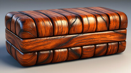 Wooden box, studio shot, grain detail, craft