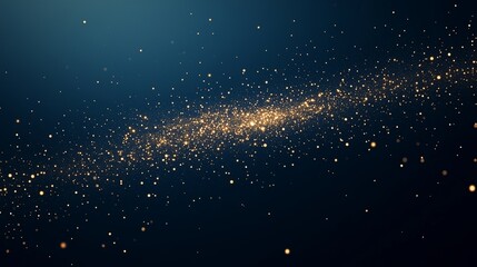 Fototapeta premium A Stunning Display of Golden Stars Scattered Across a Deep Blue Night Sky, Creating a Mesmerizing and Enchanting Celestial Scene