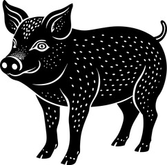 black pig pointizile abstract illustration