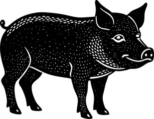 black pig pointizile abstract illustration