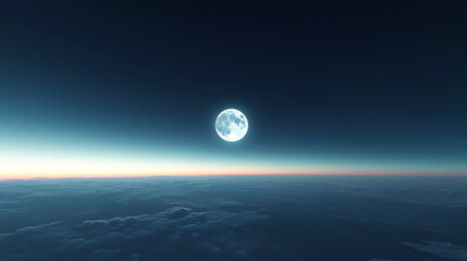 Obraz premium Soft glowing full moon with a gradient sky