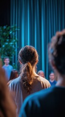 Fototapeta premium Backstage Audience: A Captivating View