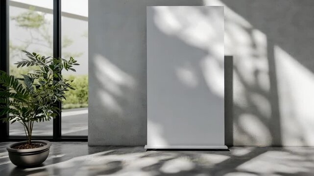 Sunlit room transformation with moving shadow patterns on door and plants