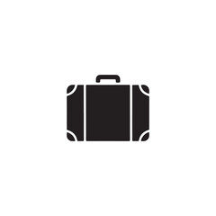 travel suitcase vector illustration.Simple Icon of a Vintage Suitcase.A solid black silhouette of a vintage-style suitcase.