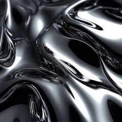 Stunning Abstract Liquid Metal Flow: A mesmerizing display of fluid metal textures and patterns.  A captivating modern art piece showcasing the beauty of liquid metal forms.