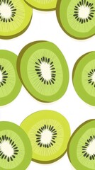 Fototapeta premium A Delightful Visual Feast of Kiwi Slices: A Vibrant and Fresh Fruit Pattern