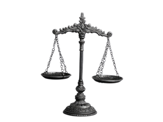 Fairness scales of justice isolated on transparent background