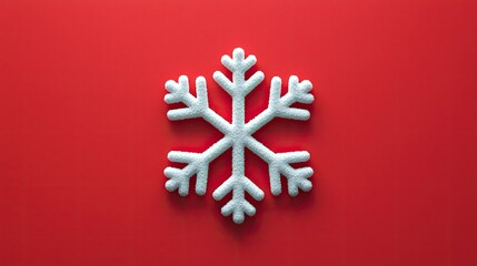 Obraz premium White Snowflake on Red Background Winter Design