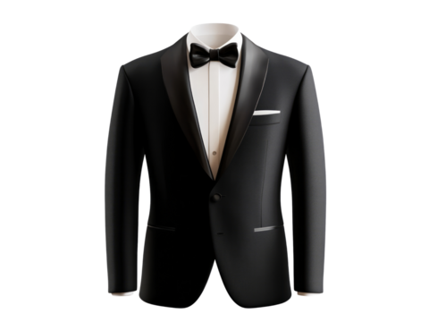 Black suit isolated on trensparent background. - Powered by Adobe