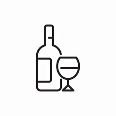 wine bottle glass icon vector sign