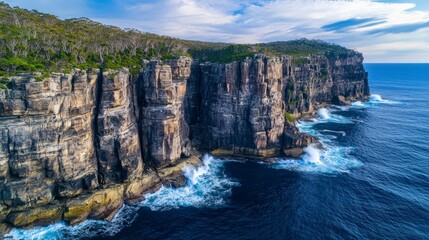 Hyper-quality professionnal photography, ultra detailed, Sea spray rising high as waves crash against a towering rocky coastline high resolution