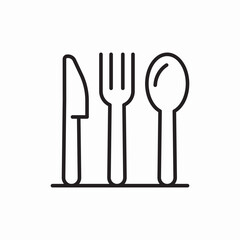 restaurant utensils set icon vector sign