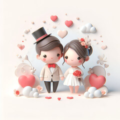 happy family with heart