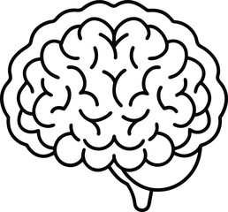 Human brain vector hand drawn. Vector anatomy illustration of the human brain. Brain vector art with white background.