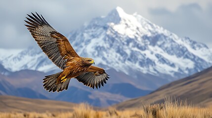 Fototapeta premium Andean Eagle Soaring, Mountain Landscape, Wildlife Photography
