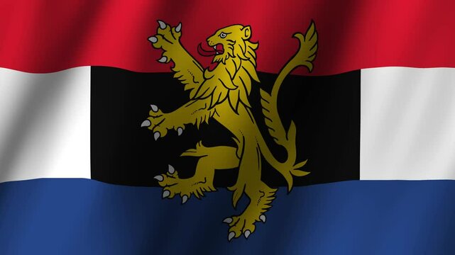 Flag of Benelux waving animation, Benelux Flag footage video waving in wind