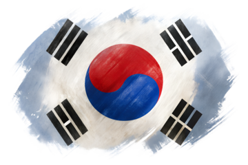 south korea flag sphere on abstract illustration