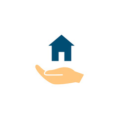 Hand Holding House Icon Home Care and Real Estate Support