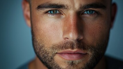 Obraz premium A man with a beard and blue eyes