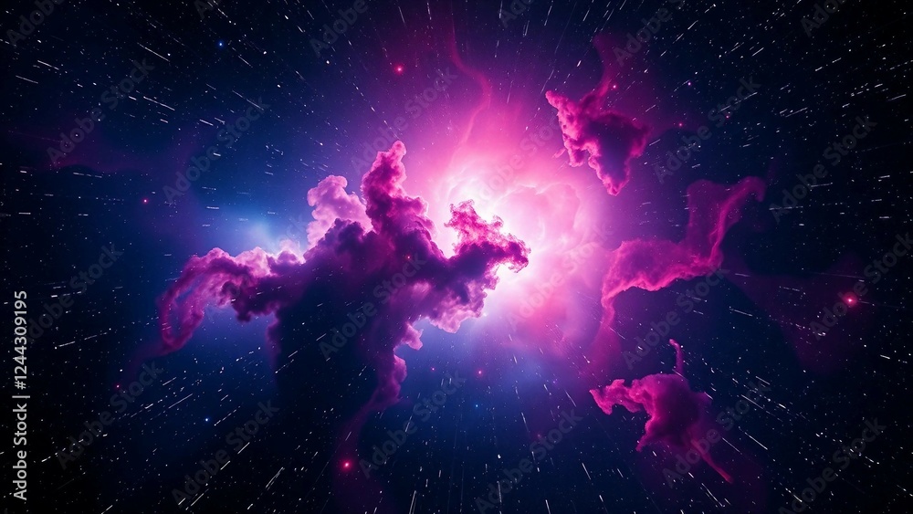 Wall mural captivating cosmic spectacle of vibrant nebula colors in deep space background