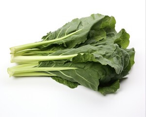 Fresh Chinese Kale Vegetable Isolated on White Background for Vegetarian Diet - Agriculture and Natural Market Green Meal (3:2 aspect ratio)