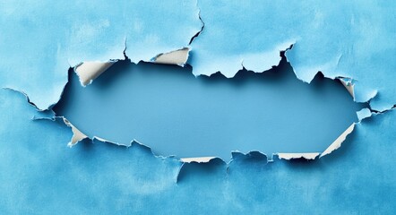 Obraz premium Pandering: Blue Torn Paper Banner Featuring Text Label with a Gray Torn Hole