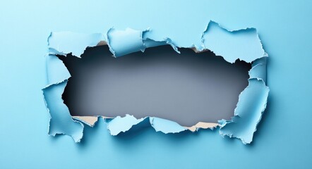 Tattered Blue Paper Banner with Text Label: Emphasizing the Term 'Pandering' Through a Grey Hole