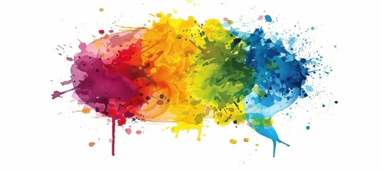 Fototapeta premium Vibrant Paint Splatter Speech Bubble for Artistic Branding and Creative Design Projects